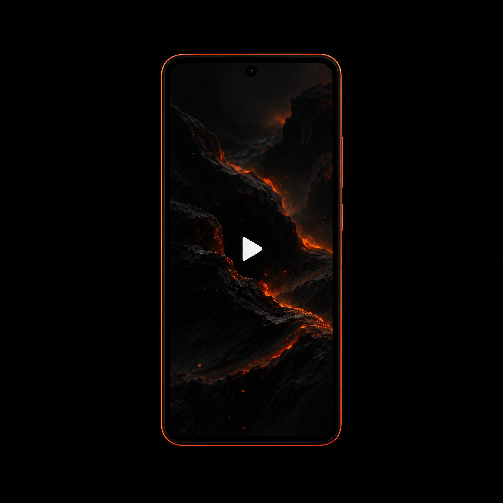 Telefon s videem a tlačítkem přehrát